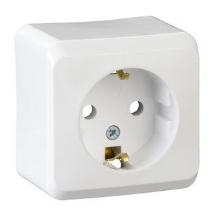 Розетка з ЗК "PRIMA" зовн. вст. біл (WDE001080) WDE001080 фото