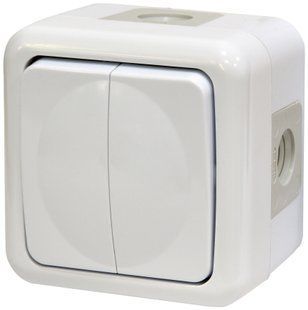 Вимикач 2-кл. PVE-2 (IP44, 10А, 250V, полікарбонат) (4481017) 4481017 фото