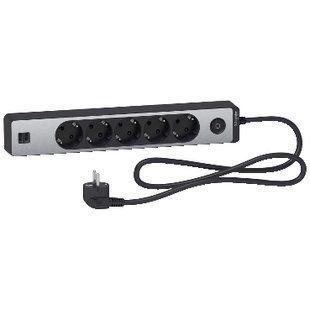 Подовж 5 роз з заз.+2*USB алюм/чорн 1.5м (ST945U1BA) ST945U1BA фото