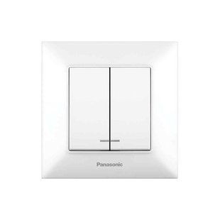 Вимикач 2кл.з підсв. Panasonic Arkedia Slim, біл. (WNTC00102WH-UA1) WNTC00102WH-UA1 фото