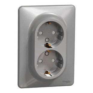 Подвійна розетка Антрацит Sedna Design (SDD313221) SDD313221 фото